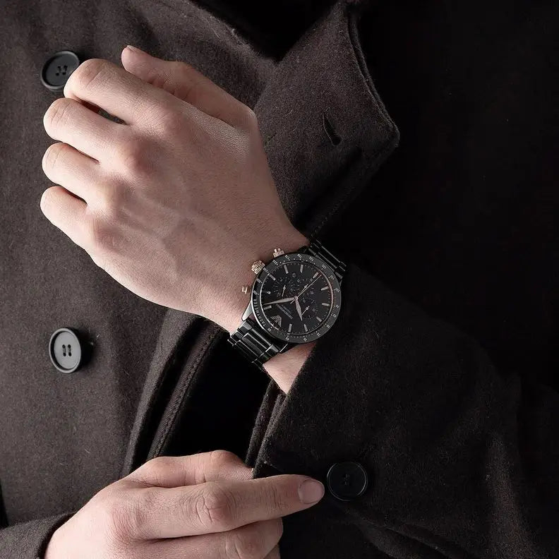 Emporio Armani Men’s Quartz Black Ceramic Black Dial 43mm Watch AR70002