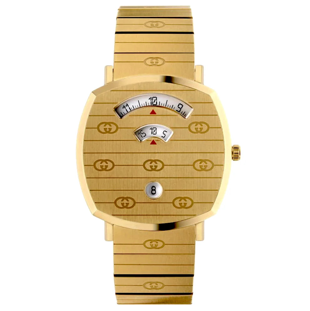 Gucci Men’s Swiss Made Quartz Gold Stainless Steel White Dial 38mm Watch YA157409