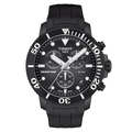 TISSOT Seastar 1000 Men’s Chronograph Quartz Swiss Made Black Silicone Strap Black Dial 45mm Watch T120.417.37.051.02
