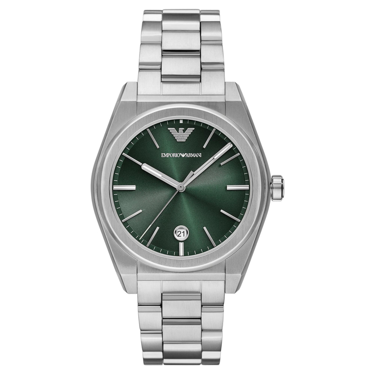 Emporio Armani Men’s Quartz Silver Stainless Steel Green Dial 41mm Watch AR11621