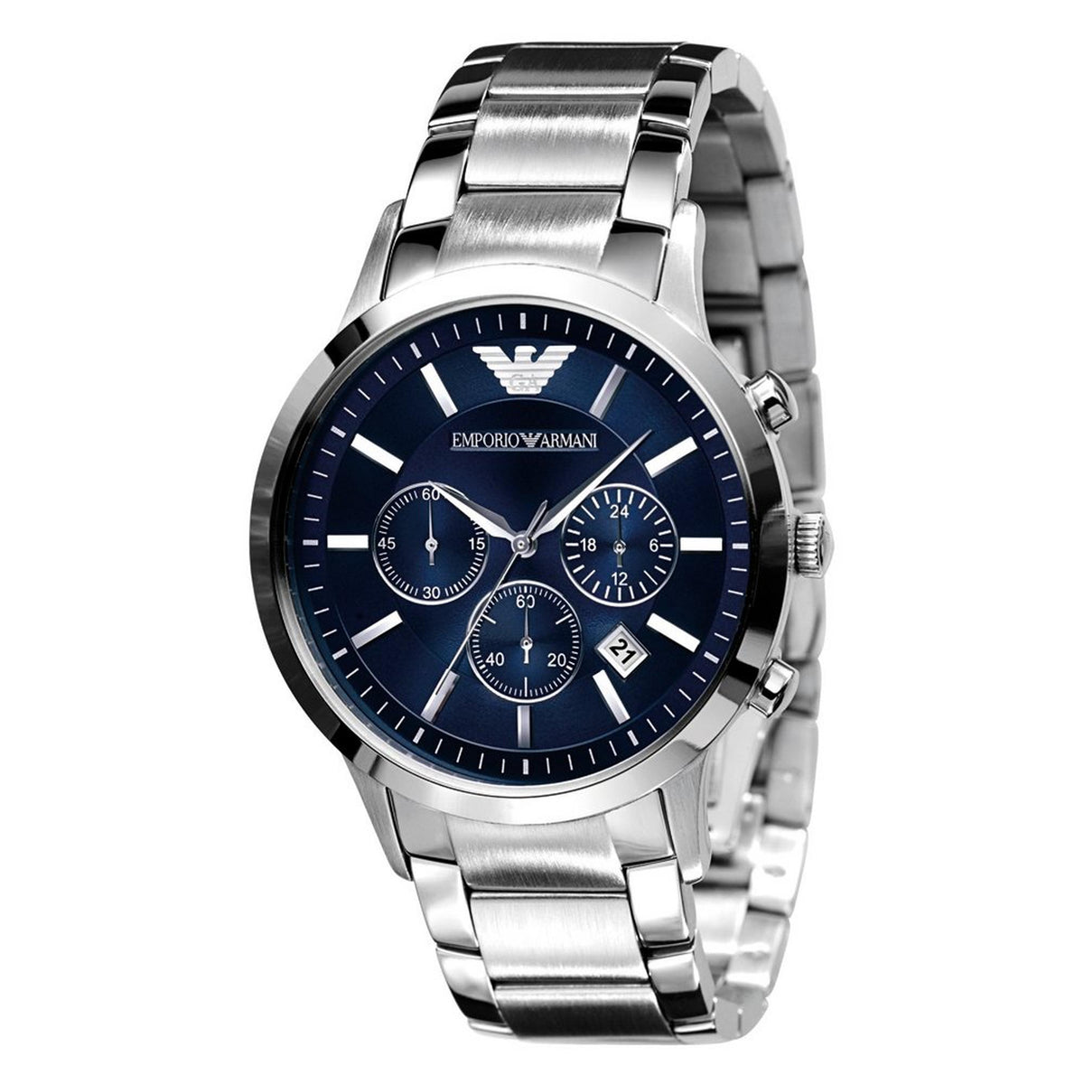 Emporio Armani Men’s Chronograph Quartz Stainless Steel Blue Dial 41mm Watch AR2448