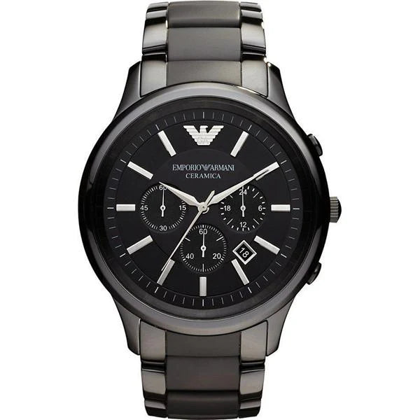 Emporio Armani Men’s Chronograph Quartz Stainless Steel Black Dial 47mm Watch AR1451