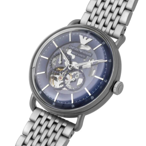 Emporio Armani Men’s Automatic Stainless Steel Blue Dial 43mm Watch AR60024