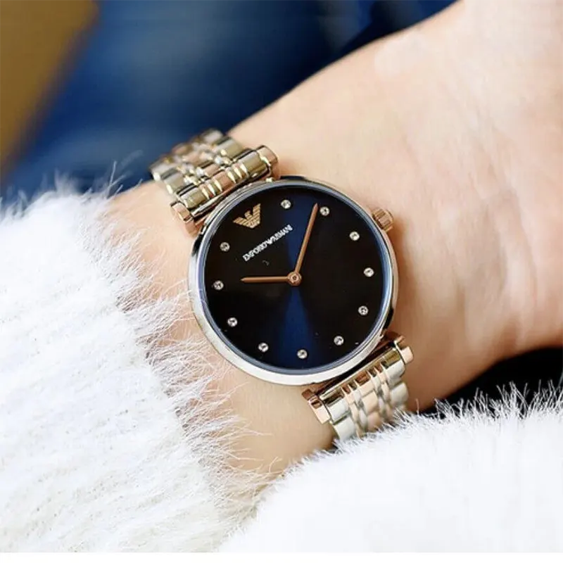 Emporio Armani Women’s Quartz Stainless Steel Blue Dial 32mm Watch AR11092