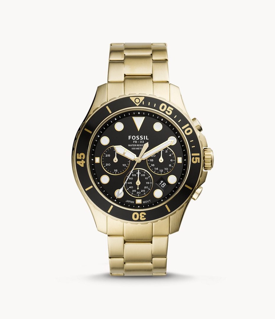 Fossil Men’s Quartz Stainless Steel Black Dial 46mm Watch FS5727