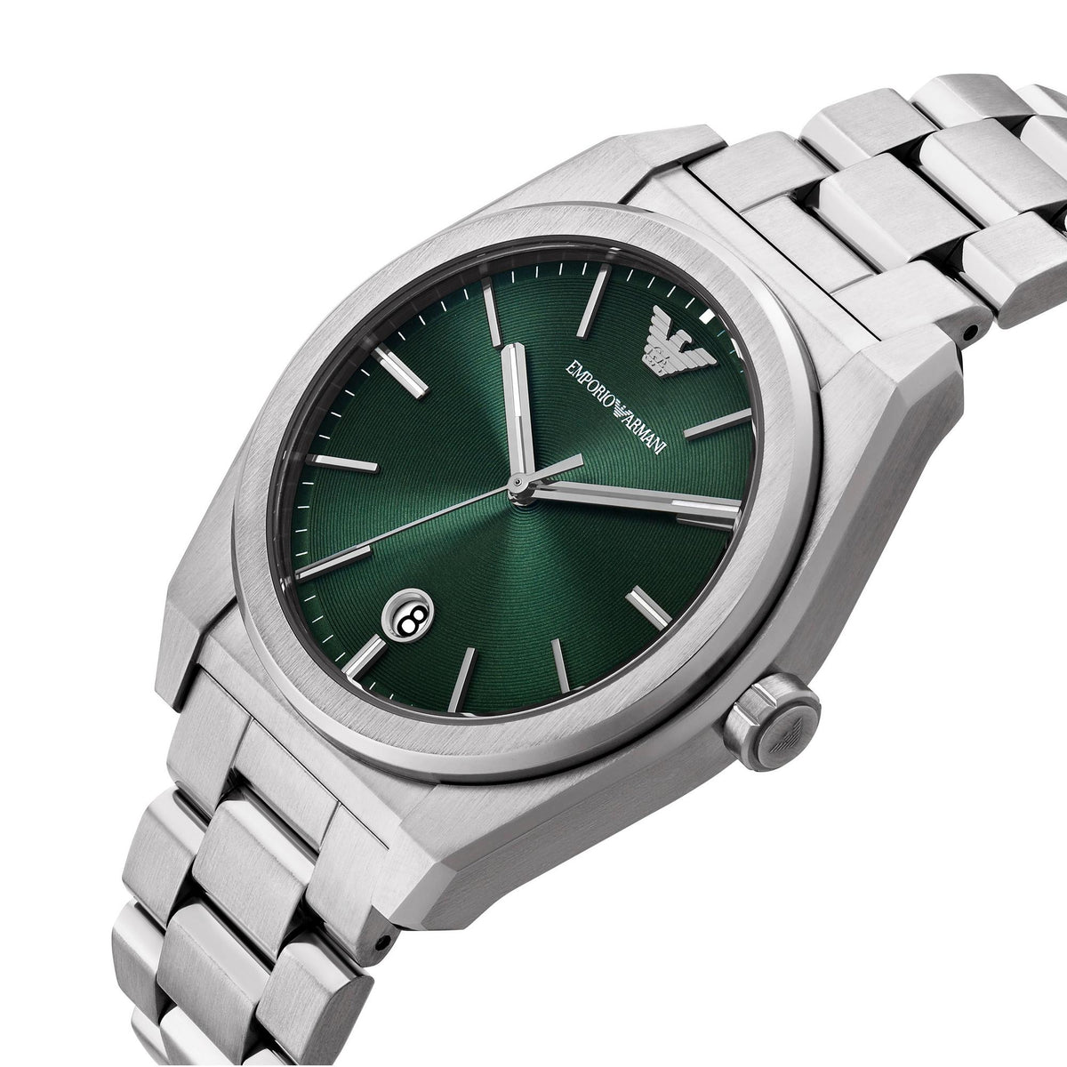 Emporio Armani Men’s Quartz Silver Stainless Steel Green Dial 41mm Watch AR11621