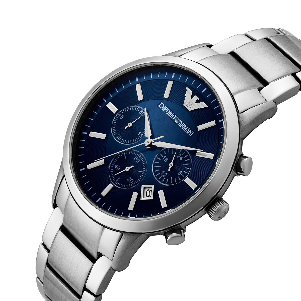Emporio Armani Men’s Chronograph Quartz Stainless Steel Blue Dial 41mm Watch AR2448