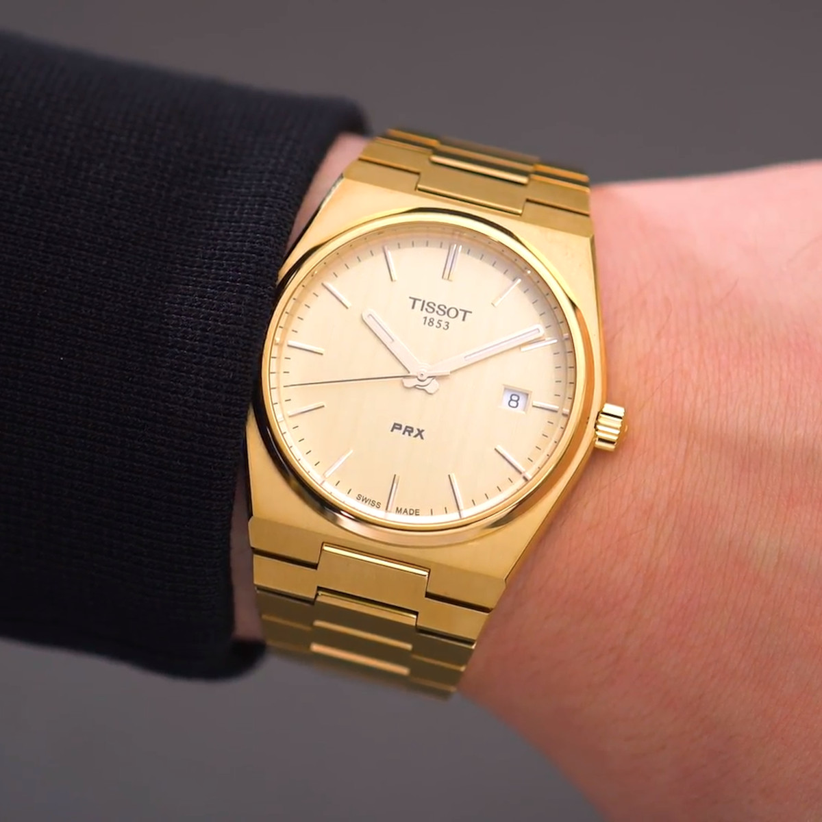 TISSOT PRX Men’s Swiss Made Quartz Gold Stainless Steel Gold Dial 40mm Watch T137.410.33.021.00