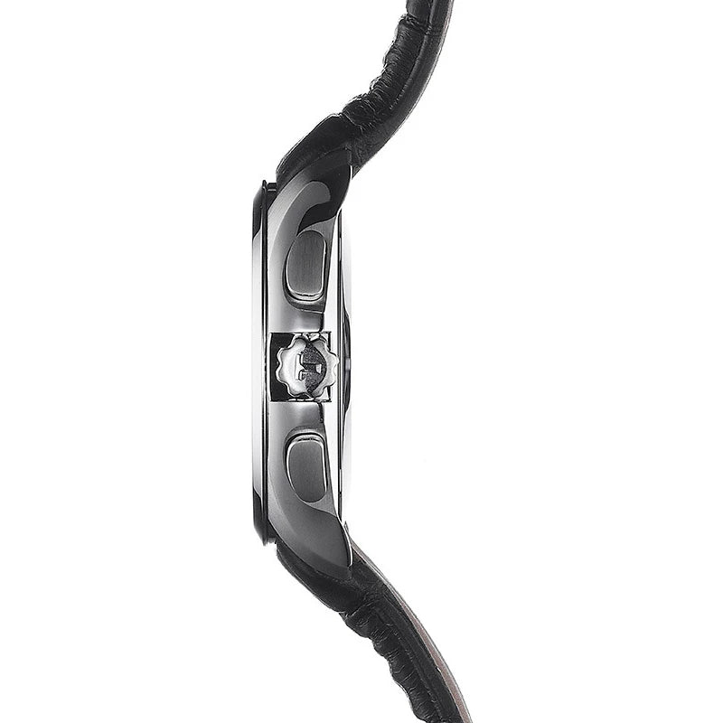 TISSOT Men’s Quartz Swiss Made Black Leather Strap Black Dial 41mm Watch T035.617.16.051.00