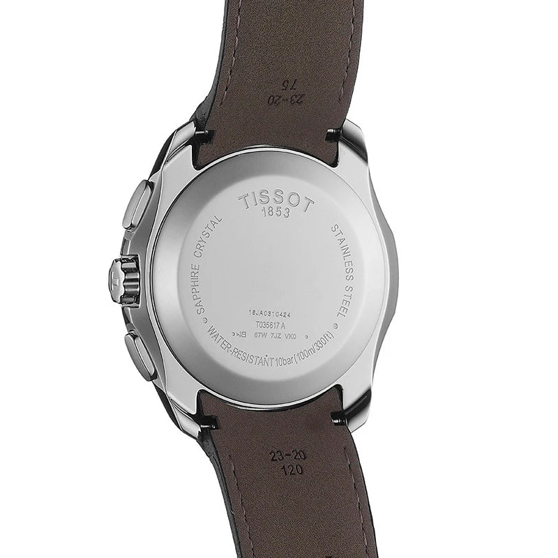 TISSOT Men’s Quartz Swiss Made Black Leather Strap Black Dial 41mm Watch T035.617.16.051.00