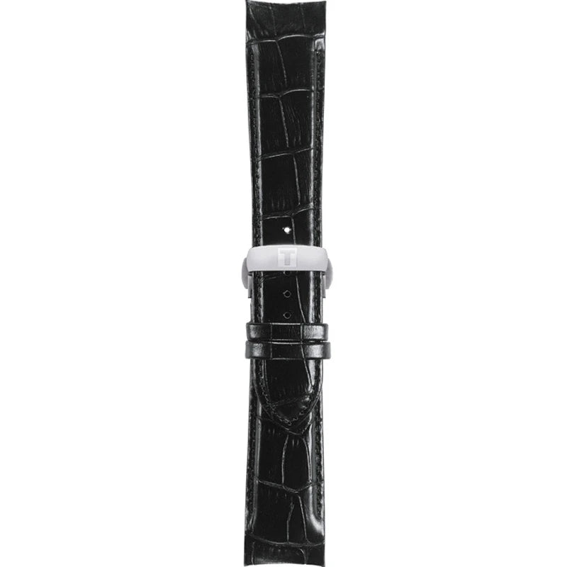 TISSOT Men’s Quartz Swiss Made Black Leather Strap Black Dial 41mm Watch T035.617.16.051.00