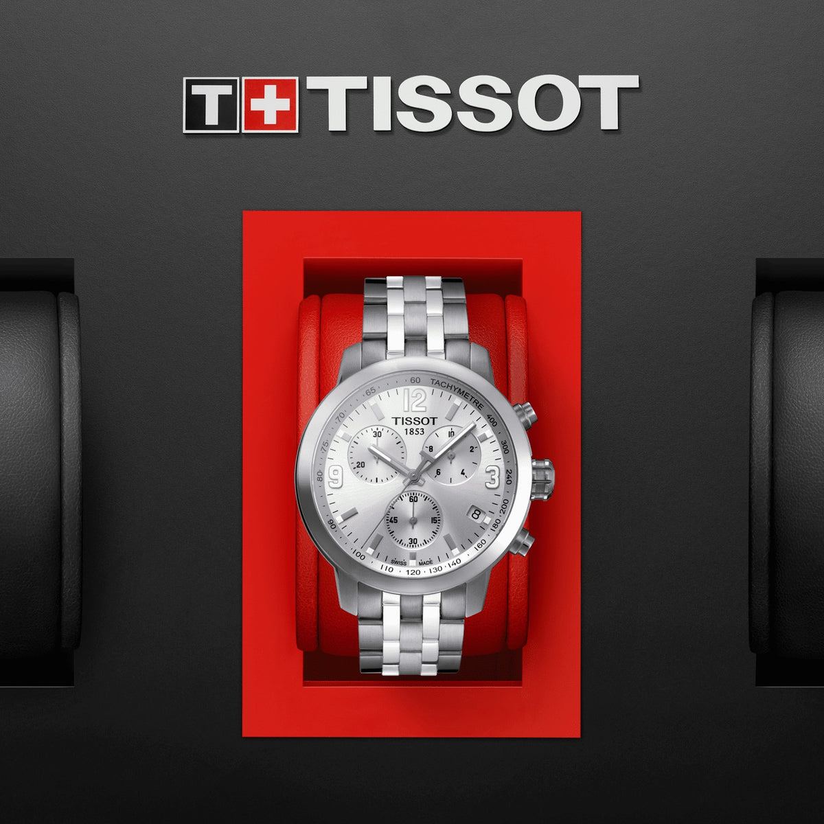 TISSOT Men’s PRC 200 Chronograph Quartz Swiss Made Silver Stainless Steel Silver Dial 41mm Watch T055.417.11.037.00