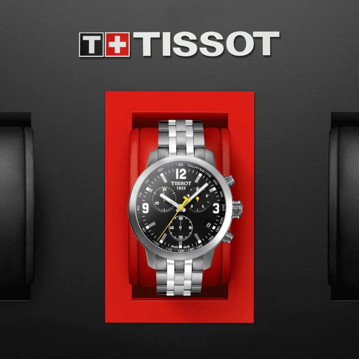 TISSOT PRC 200 Chronograph Men’s Quartz Swiss Made Stainless Steel Black Dial 42mm Watch T055.417.11.057.00