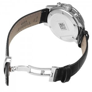 TISSOT Men’s PRC 200 Chronograph Quartz Swiss Made Black Leather Strap Black Dial 42mm Watch T055.417.16.057.00