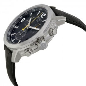 TISSOT Men’s PRC 200 Chronograph Quartz Swiss Made Black Leather Strap Black Dial 42mm Watch T055.417.16.057.00
