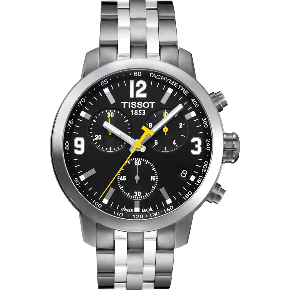 TISSOT PRC 200 Chronograph Men’s Quartz Swiss Made Stainless Steel Black Dial 42mm Watch T055.417.11.057.00