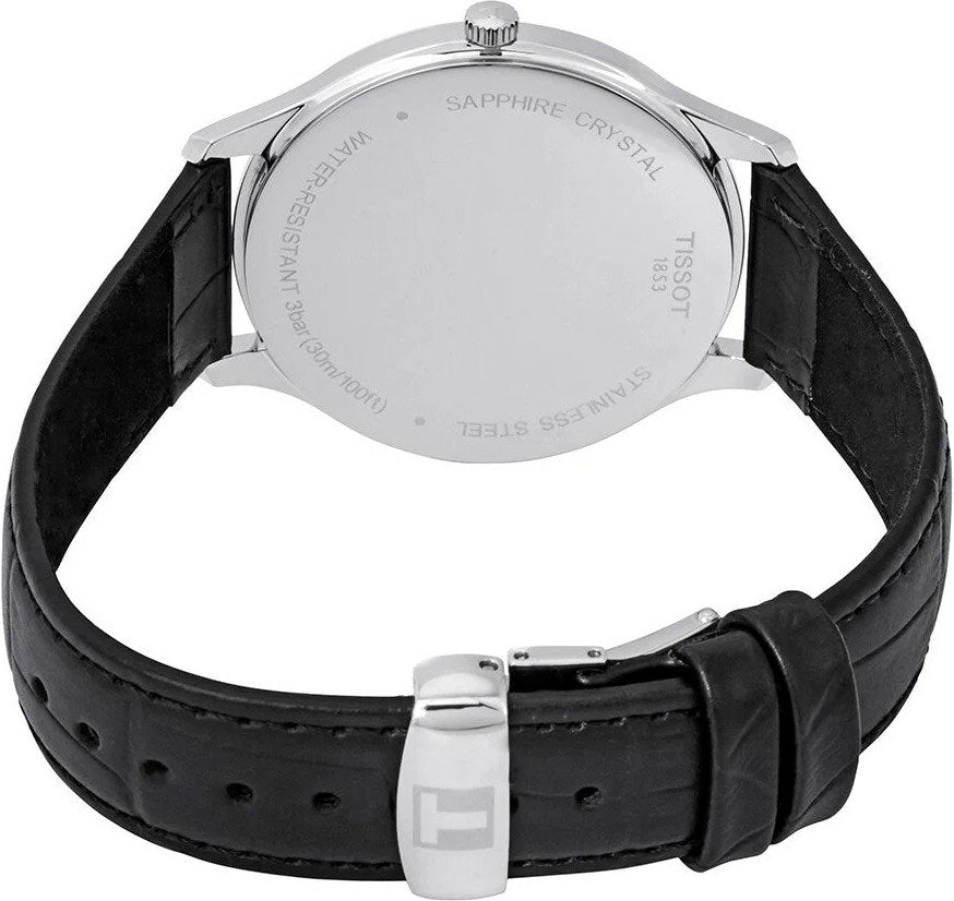TISSOT Men’s Swiss Made Quartz Black Leather Strap Black Dial 42mm Watch T063.610.16.057.00