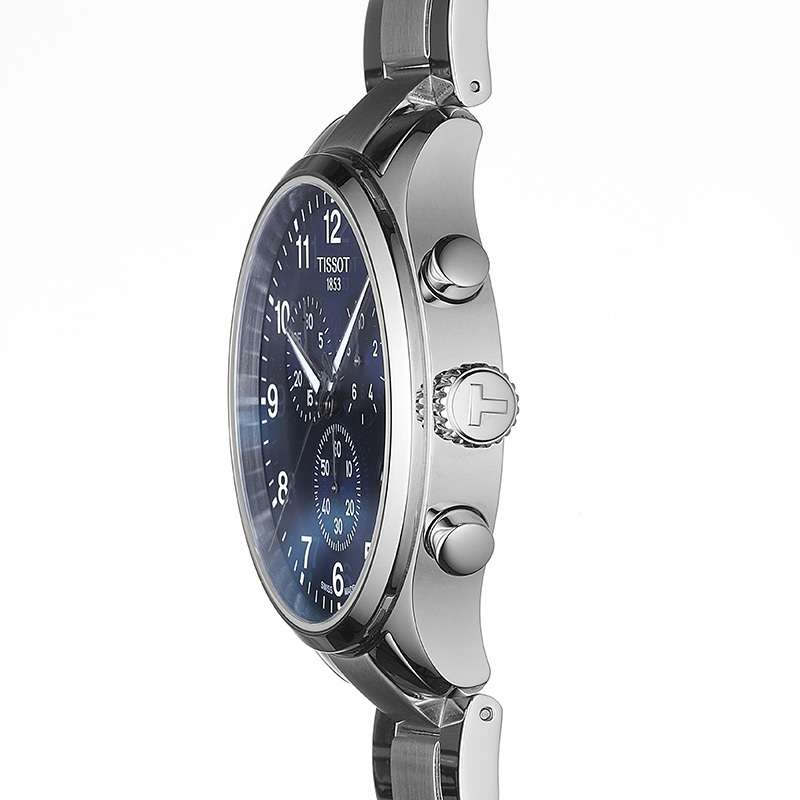 TISSOT Men’s Quartz Swiss Made Silver Stainless Steel Blue Dial 45mm Watch T116.617.11.047.01