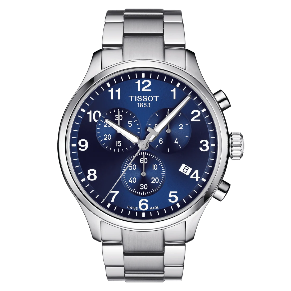 TISSOT Men’s Quartz Swiss Made Silver Stainless Steel Blue Dial 45mm Watch T116.617.11.047.01