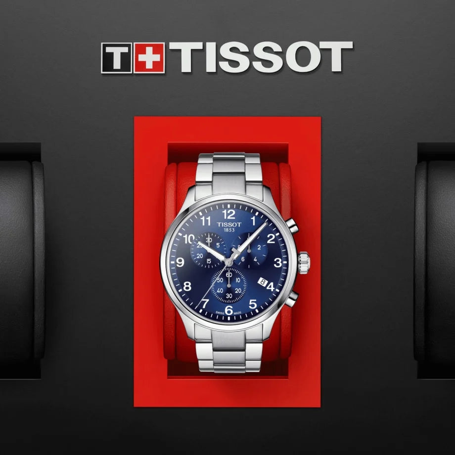 TISSOT Men’s Quartz Swiss Made Silver Stainless Steel Blue Dial 45mm Watch T116.617.11.047.01