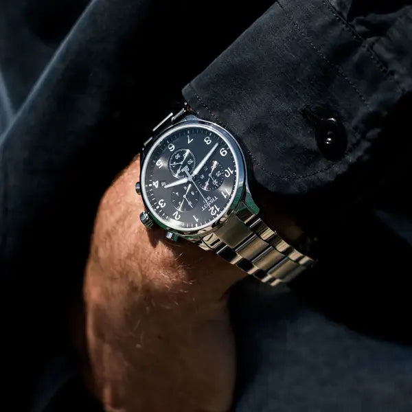 TISSOT Men’s Quartz Swiss-Made Silver Stainless Steel Black Dial 45mm Watch T116.617.11.057.01