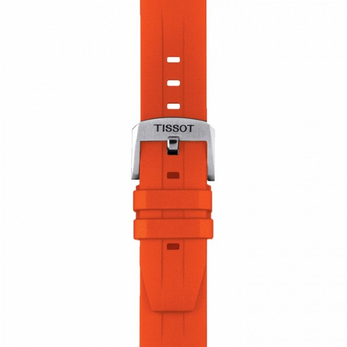 TISSOT Seastar 1000 Men’s Chronograph Quartz Swiss Made Orange Silicone Strap Black Dial 45mm Watch T120.417.17.051.01