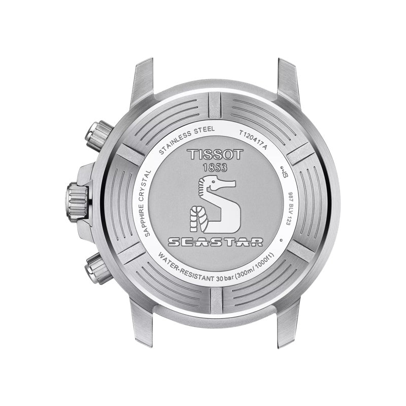 TISSOT Seastar 1000 Men’s Chronograph Quartz Swiss Made Silver Stainless Steel Blue Dial 45mm Watch T120.417.11.041.03