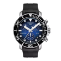 TISSOT Seastar 1000 Men’s Chronograph Quartz Swiss Made Black Silicone Strap Blue Dial 45mm Watch T120.417.17.041.00