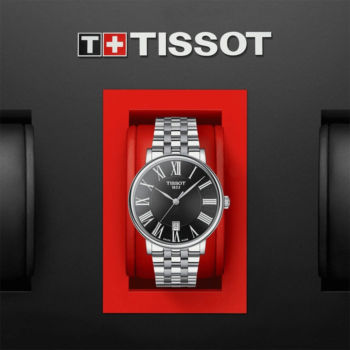 TISSOT Men’s Quartz Swiss Made Silver Stainless Steel Black Dial 40mm Watch T122.410.11.053.00
