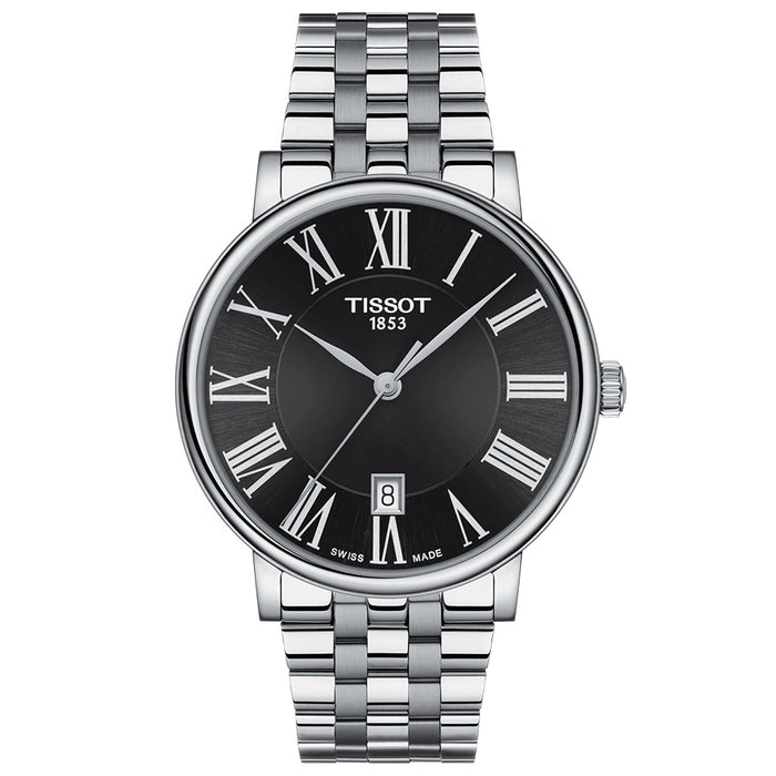 TISSOT Men’s Quartz Swiss Made Silver Stainless Steel Black Dial 40mm Watch T122.410.11.053.00
