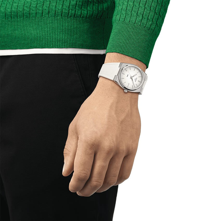 TISSOT PRX Men’s Quartz Swiss Made White Silicone Strap White Dial 40mm Watch T137.410.17.011.00