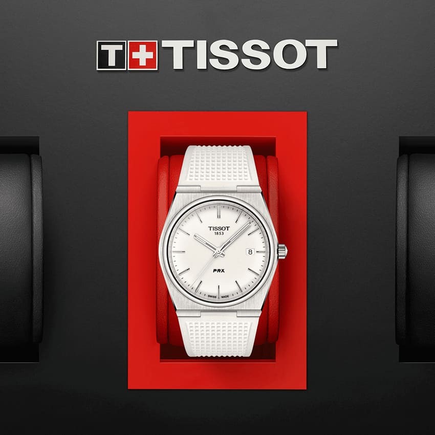 TISSOT PRX Men’s Quartz Swiss Made White Silicone Strap White Dial 40mm Watch T137.410.17.011.00