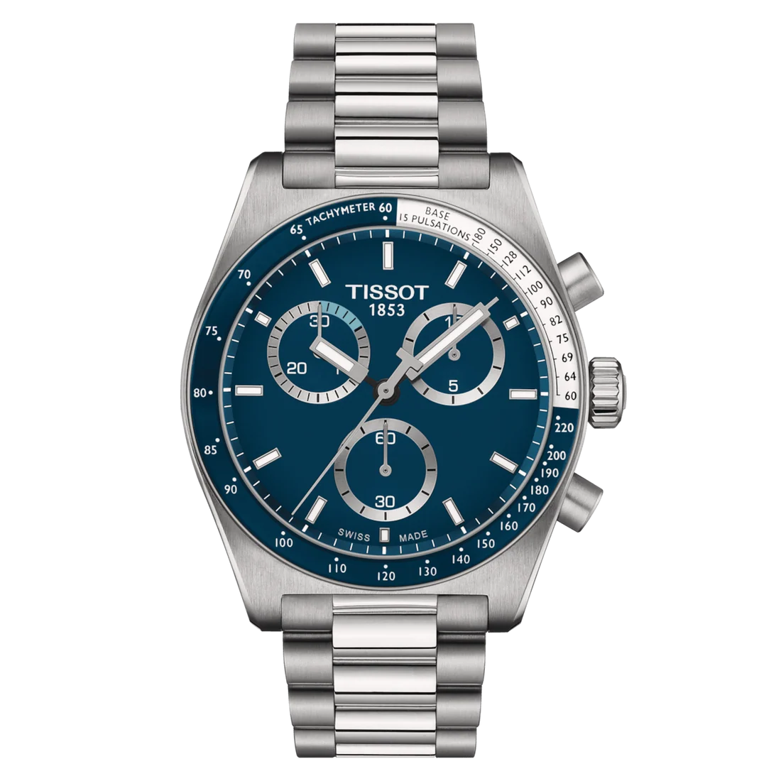 TISSOT PRS516 Men’s Quartz Swiss Made Silver Stainless Steel Blue Dial 40mm Watch T149.417.11.041.00