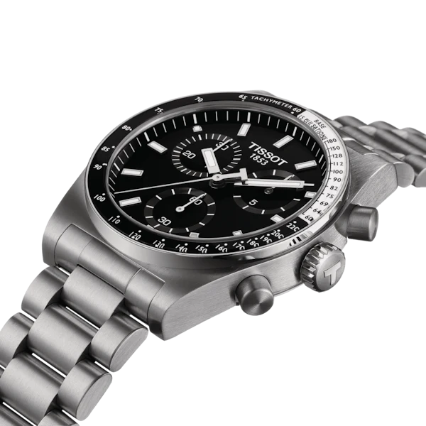 TISSOT PRS516 Men’s Quartz Swiss Made Silver Stainless Steel Black Dial 40mm Watch T149.417.11.051.00