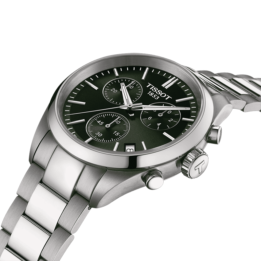TISSOT Men’s Quartz Swiss Made Silver Stainless Steel Green Dial 40mm Watch T150.417.11.091.00