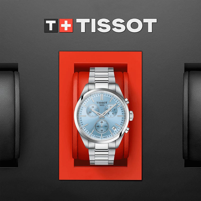 TISSOT Men’s Quartz Swiss Made Silver Stainless Steel Ice Blue Dial 40mm Watch T150.417.11.351.00