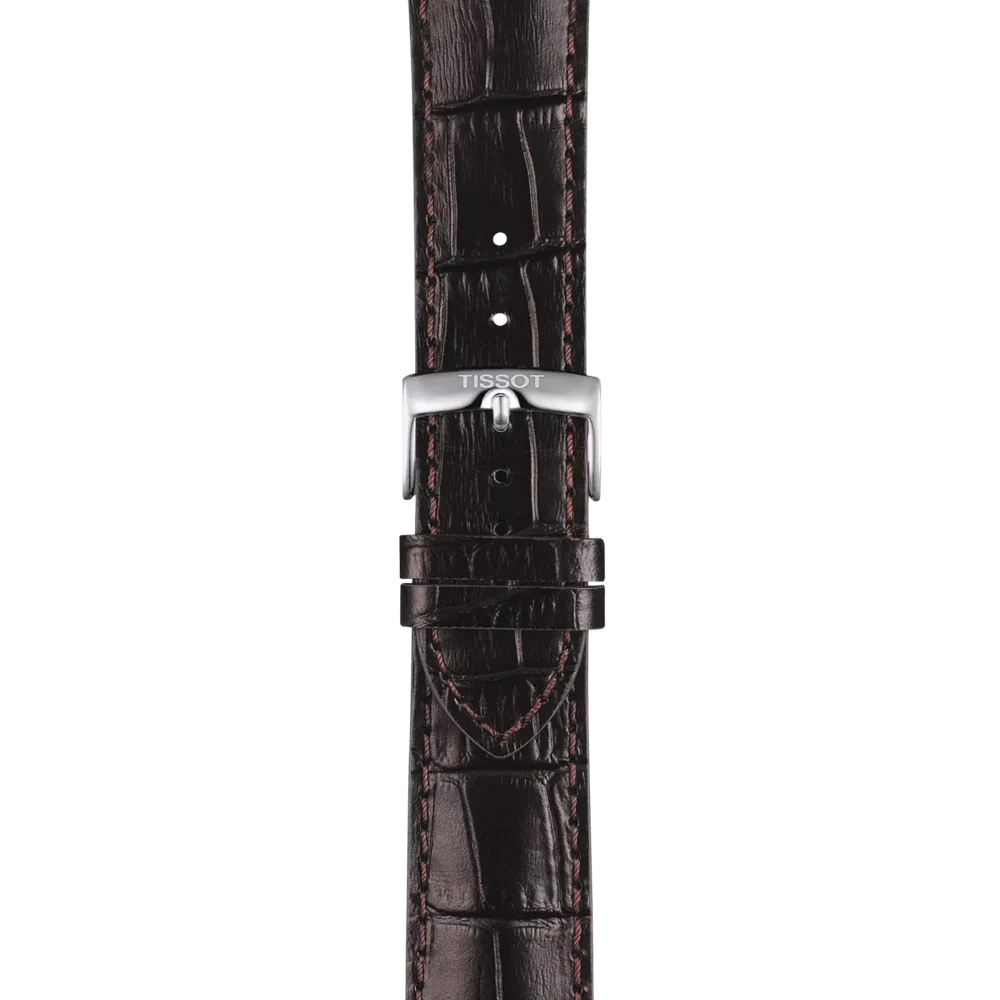 TISSOT Men’s Swiss Made Quartz Brown Leather Strap Blue Dial 45mm Watch T116.617.16.047.00