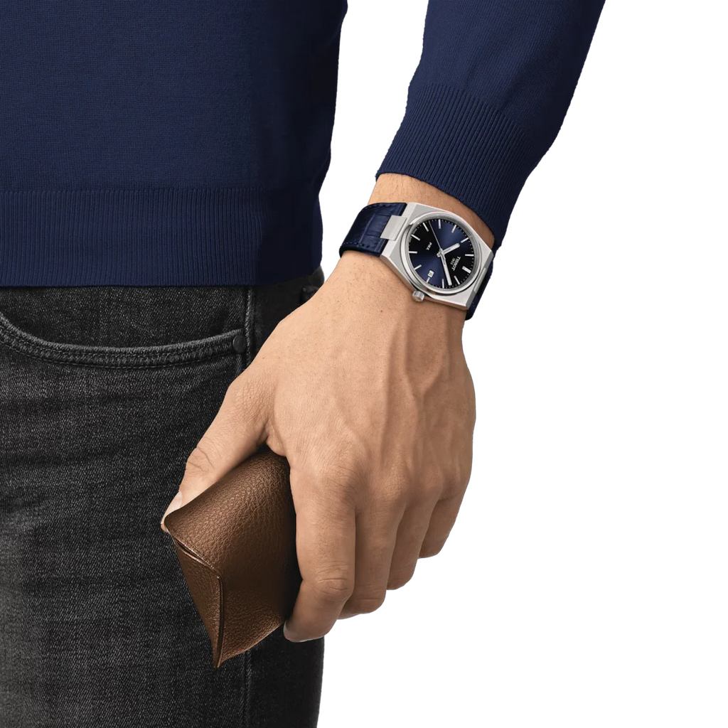 TISSOT PRX Men’s Quartz Swiss Made Blue Leather Strap Blue Dial 40mm Watch T137.410.16.041.00