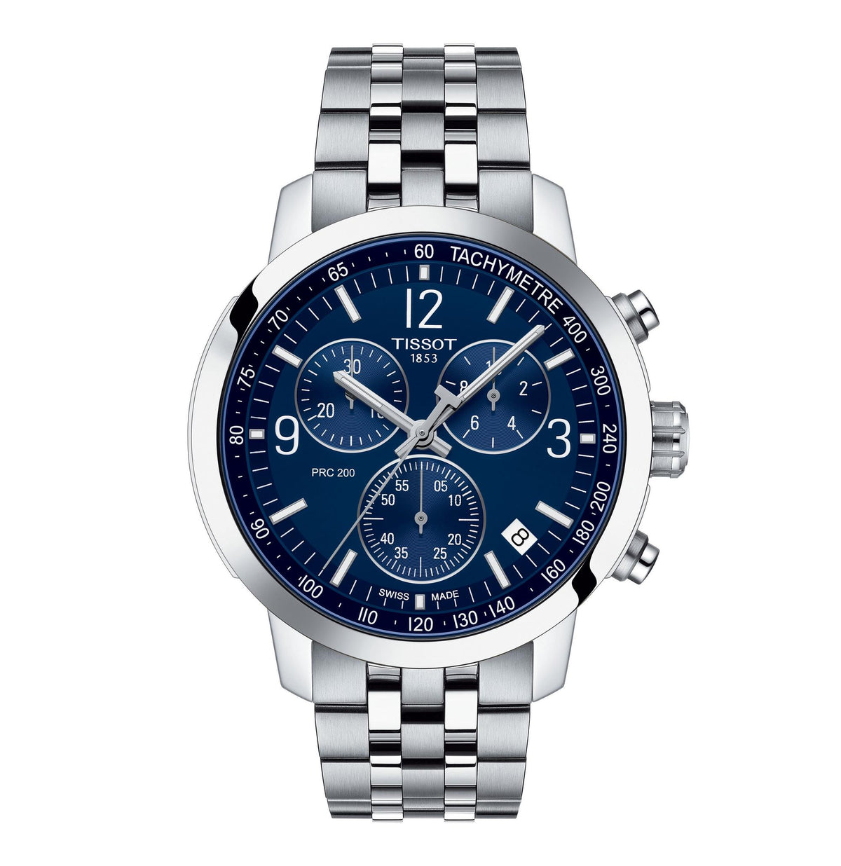 TISSOT PRC 200 Chronograph Men’s Quartz Swiss Made Silver Stainless Steel Blue Dial 42mm Watch T114.417.11.047.00