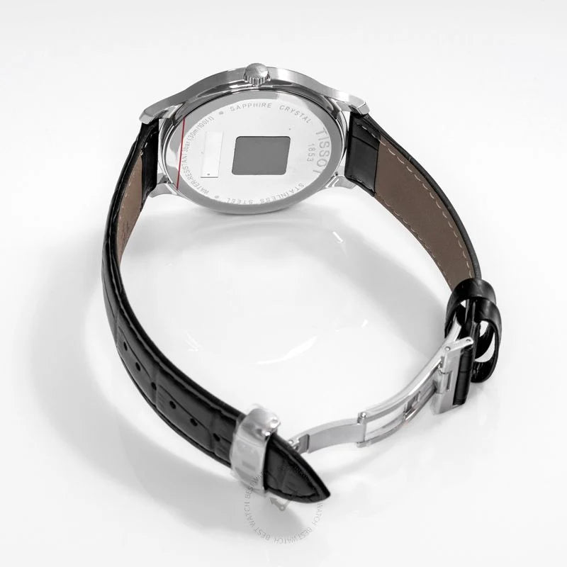 TISSOT Men’s Swiss Made Quartz Black Leather Strap Blue Dial 42mm Watch T063.610.16.047.00
