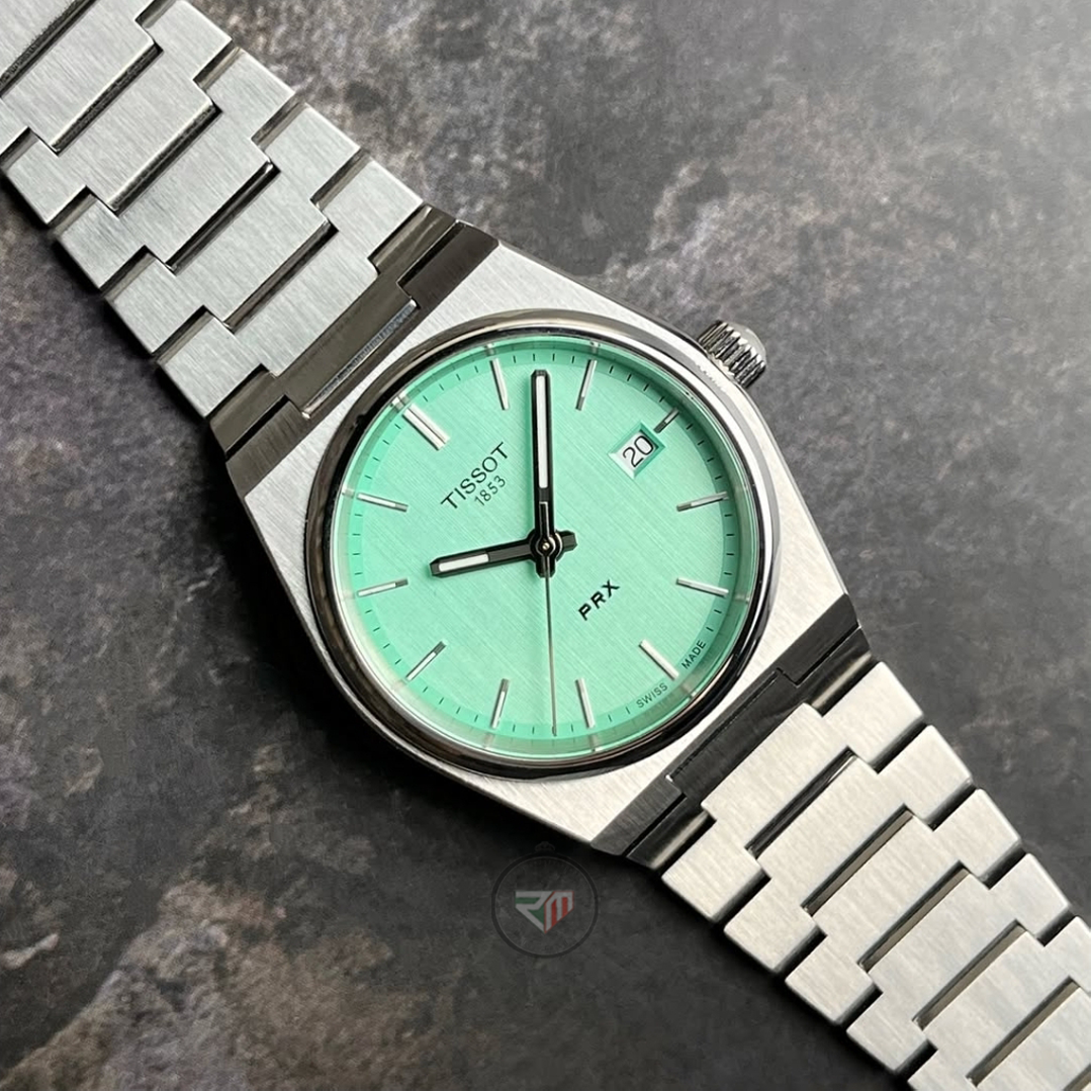 TISSOT PRX Men’s Swiss Made Quartz Stainless Steel Light Green Dial 40mm Watch T137.410.11.091.01