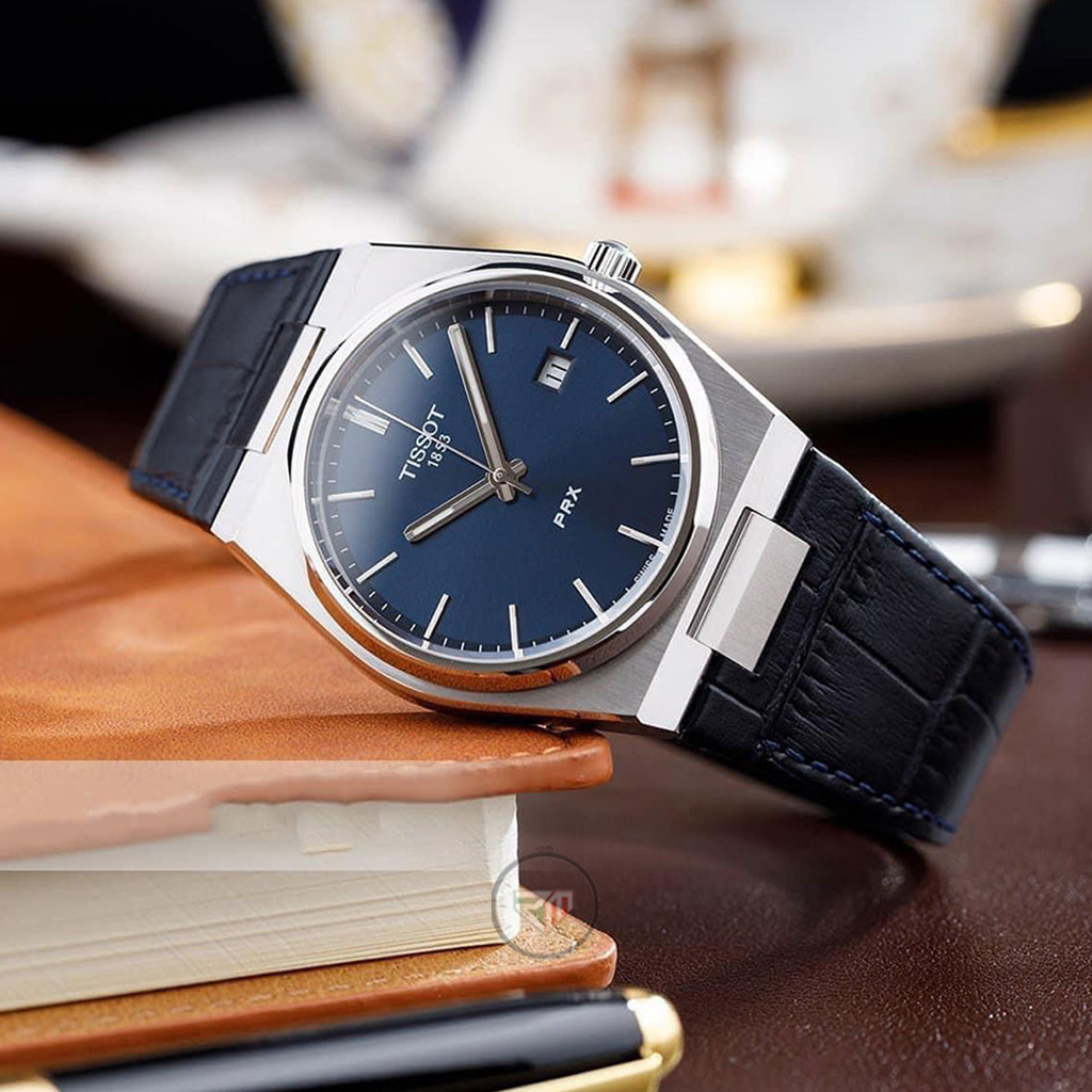 TISSOT PRX Men’s Quartz Swiss Made Blue Leather Strap Blue Dial 40mm Watch T137.410.16.041.00