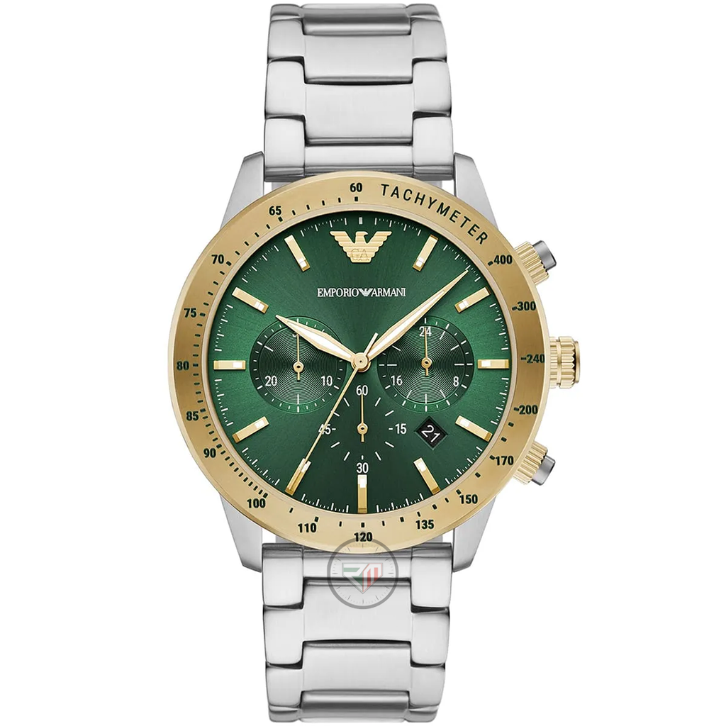 Emporio Armani Men’s Quartz Stainless Steel Green Dial 43mm Watch AR11454