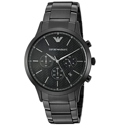 Emporio Armani Men’s Chronograph Stainless Steel Black Dial 43mm Watch AR2485