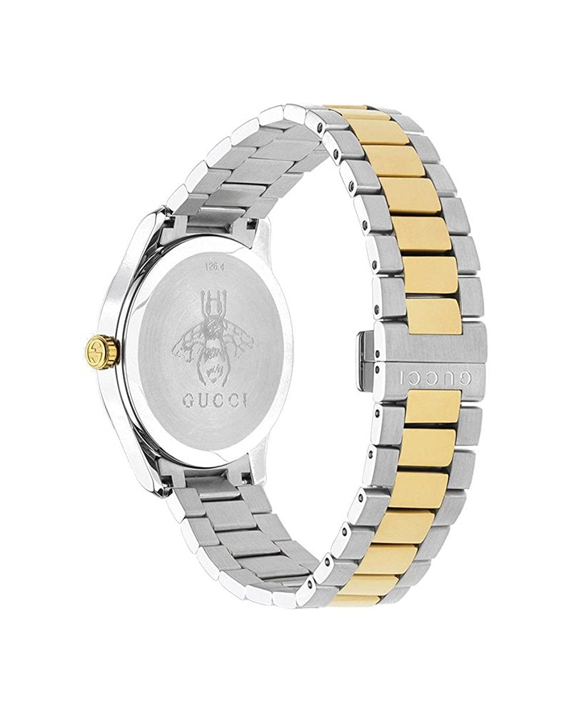 Gucci Unisex Swiss Made Quartz Stainless Steel Silver Dial 38mm Watch YA1264075