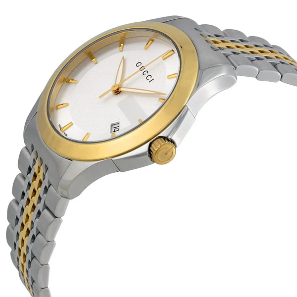 Gucci Unisex Swiss Made Quartz Stainless Steel Silver Dial 38mm Watch YA126409