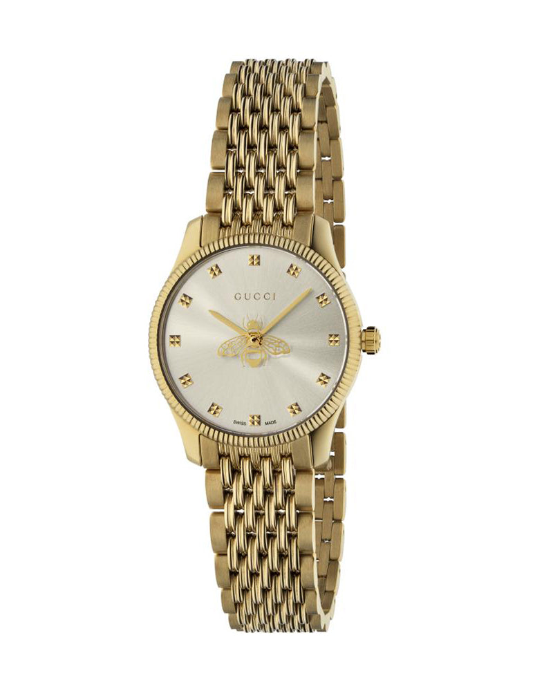 Gucci Women’s Quartz Stainless Steel Swiss Made Silver Dial 29mm Watch YA1265021