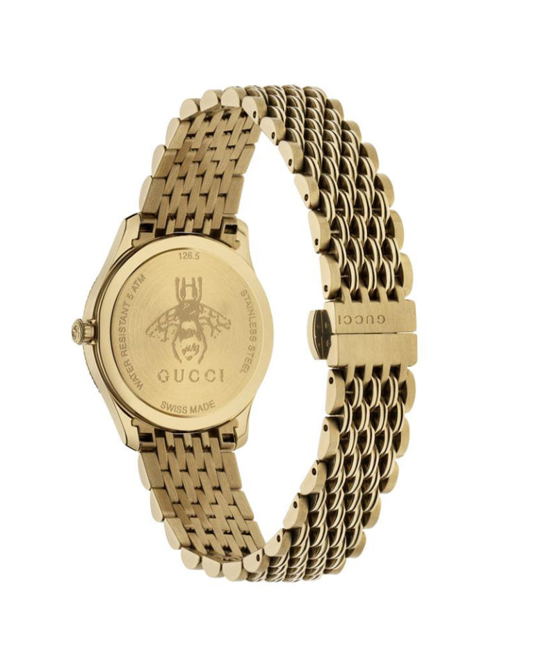 Gucci Women’s Quartz Stainless Steel Swiss Made Silver Dial 29mm Watch YA1265021
