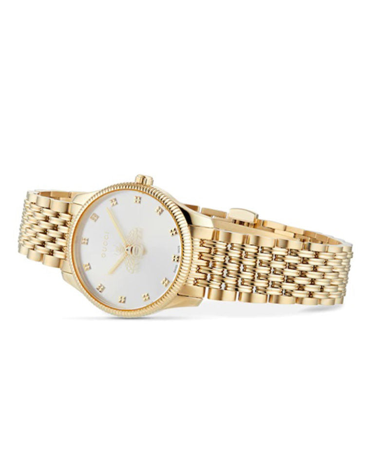Gucci Women’s Quartz Stainless Steel Swiss Made Silver Dial 29mm Watch YA1265021