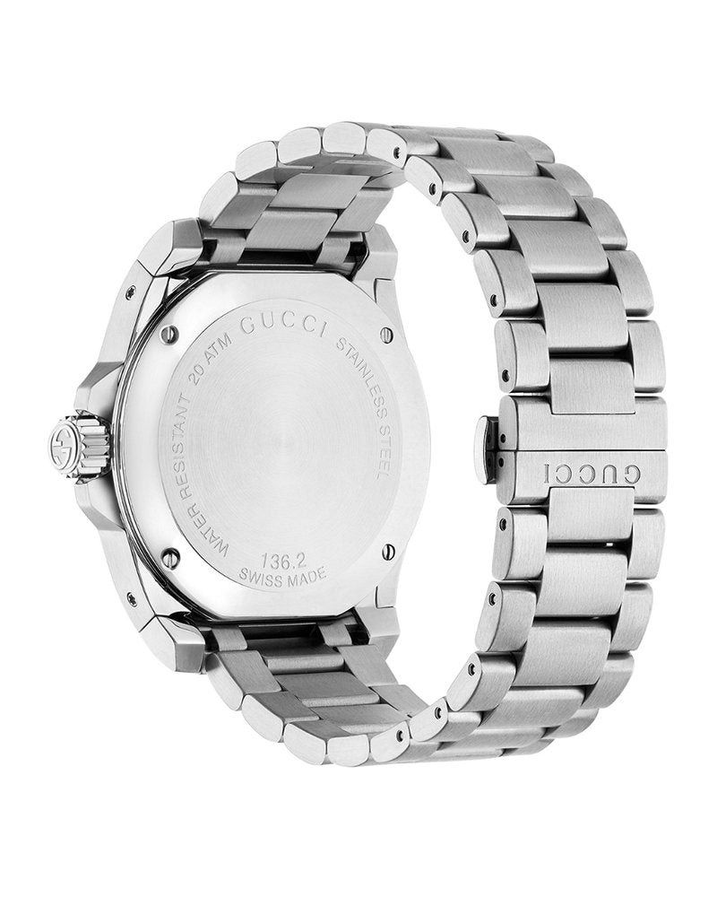 Gucci Men’s Swiss Made Quartz Stainless Steel Black Dial 45mm Watch YA136208